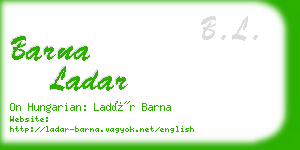 barna ladar business card